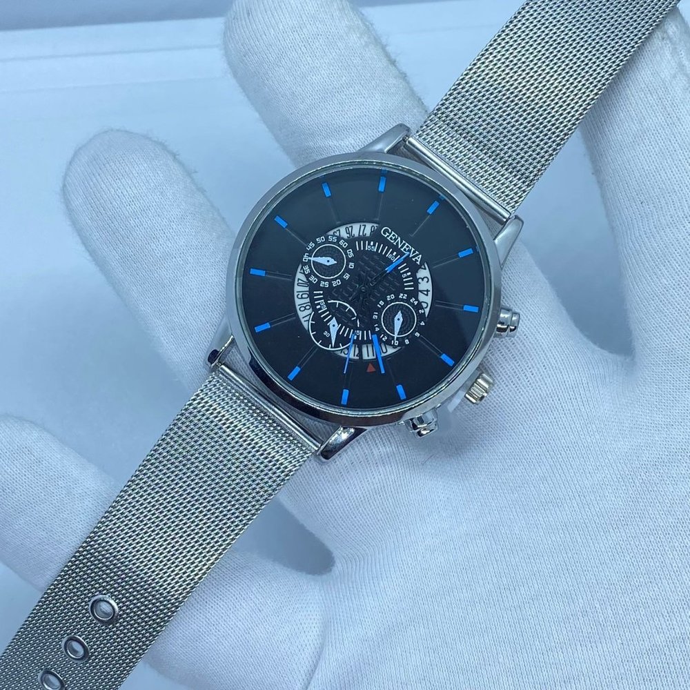 Stainless Steel Quartz Men's Sports Wristwatch Geneva